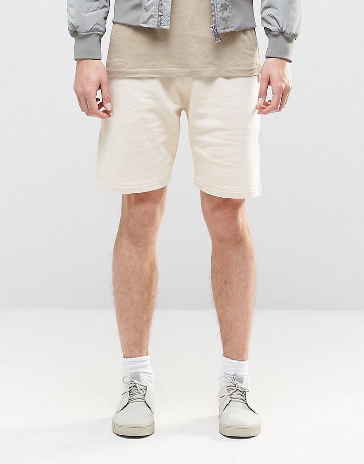 Asos Jersey Shorts In Off White - White Cap Gray
