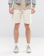 Asos Jersey Shorts In Off White - White Cap Gray