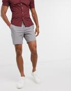 Asos Design Slim Chino Shorts In Gray-grey