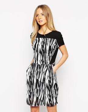 Style London Dress In Brushstroke Print