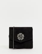 Lipsy Rose Embellishment Clutch Bag In Black - Black