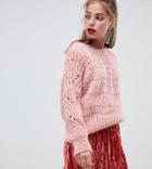 River Island Petite Stitch Sweater In Pink - Pink
