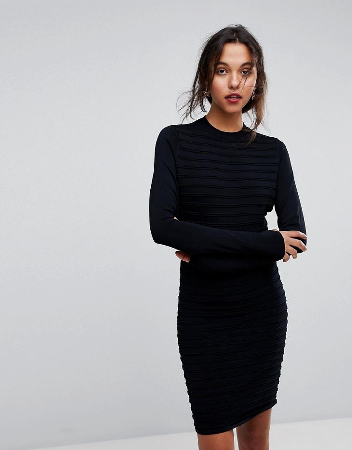 Y.a.s Knitted Rib Dress - Black