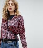 Milk It Vintage Wrap Front Top With Binding - Red