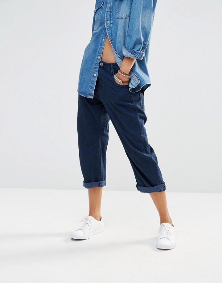 G-star Arc Oversized 3d Low Rise Boyfriend 7/8ths Jeans - Blue