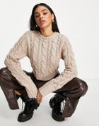 Na-kd Cable Knit Sweater In Beige - Part Of A Set-neutral
