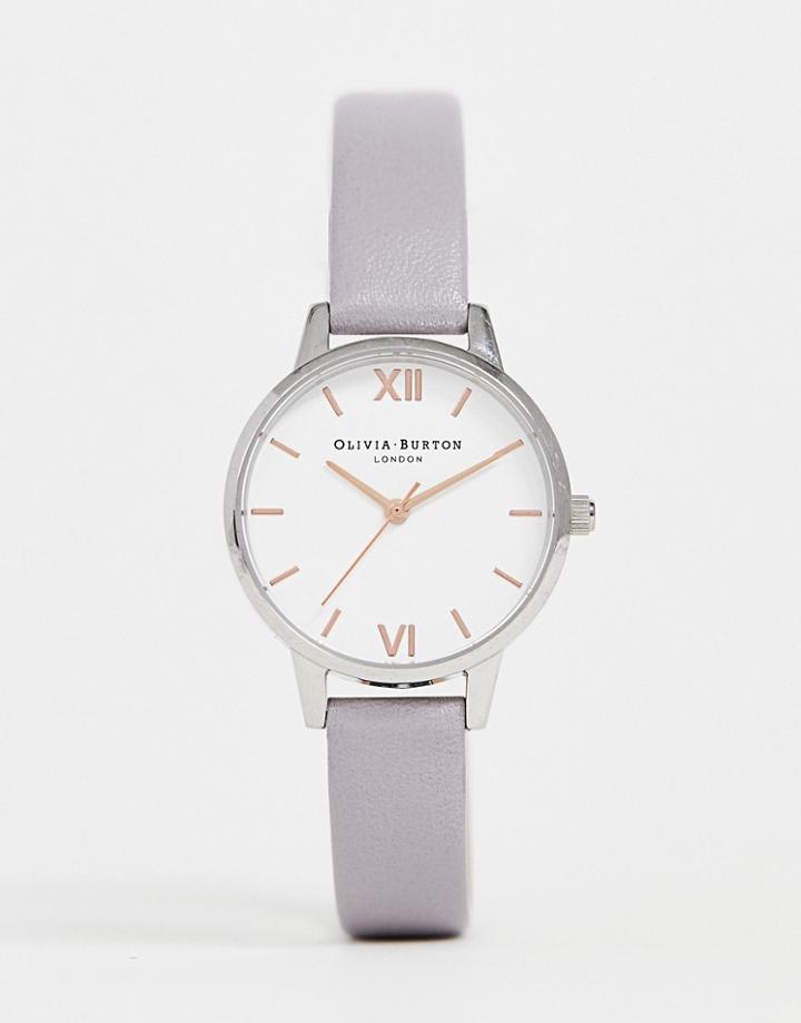 Olivia Burton Ob16mdw26 Leather Watch In Gray Lilac - Gray