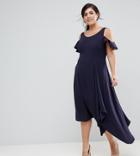 Coast Curve Cold Shoulder Soft Dress - Navy