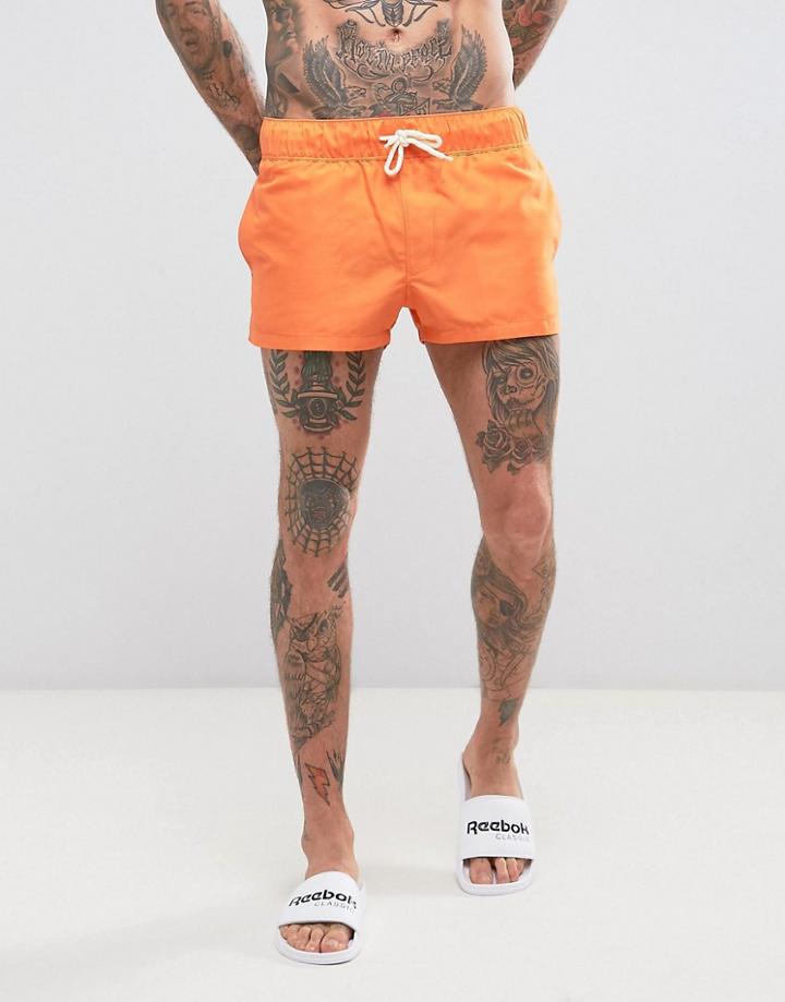 Asos Swim Short In Orange In Super Short Length - Orange