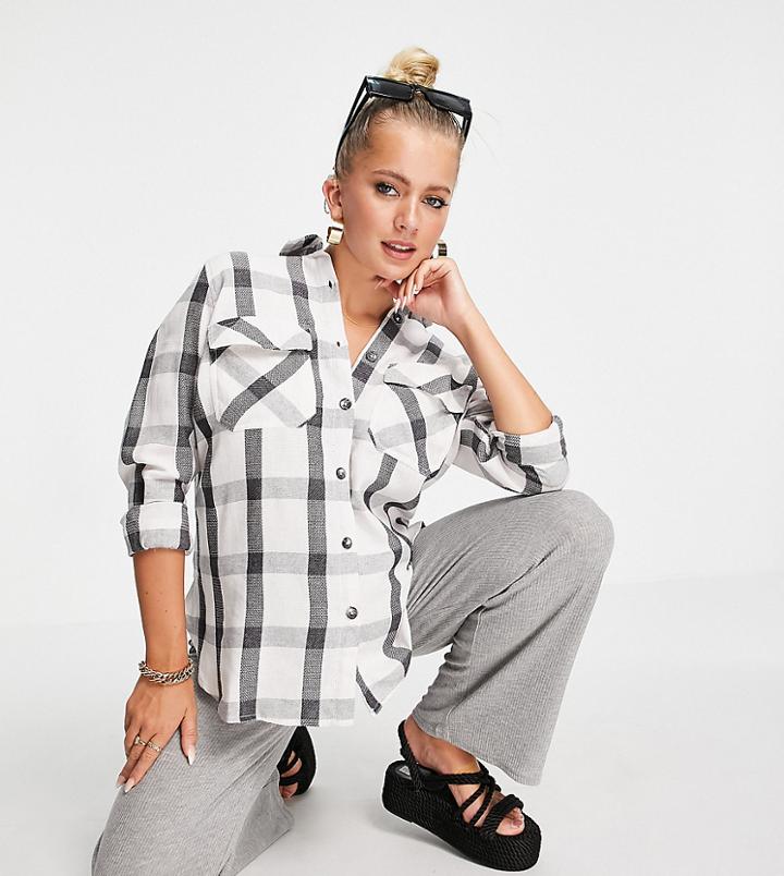 New Look Maternity Check Shirt In Black