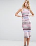 Asos Stripe Marble Print Midi Cami Dress - Multi