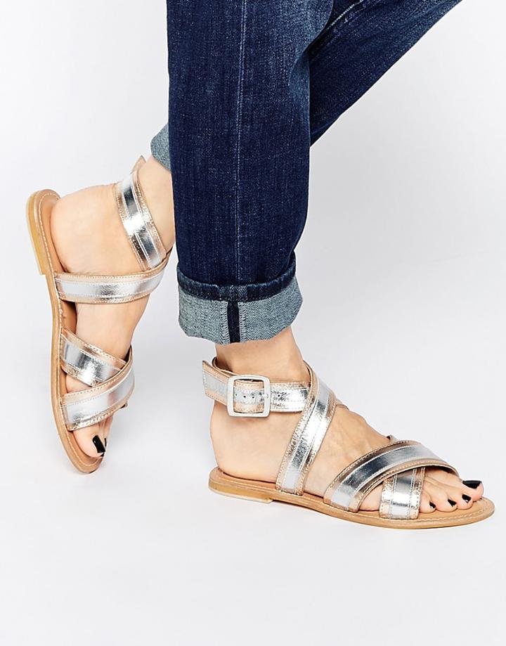 Asos Formula Leather Sandals - Mixed Metallic