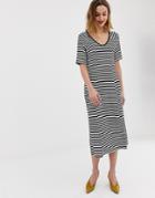 Vero Moda Ribbed Stripe Midi Dress - Multi