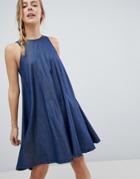 Bellfield Reeka Tencel Blend Trapeze Dress - Blue
