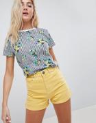 Asos Design T-shirt In Floral Stripe Print - Multi