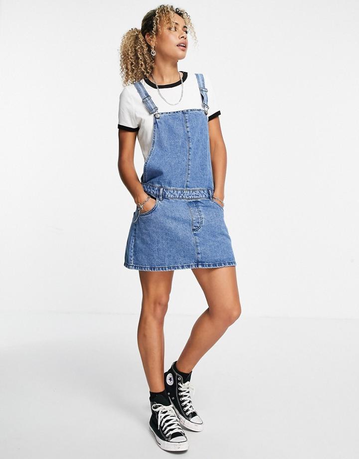 Only Pinafore Dress In Washed Blue-blues