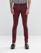 Asos Super Skinny Suit Pants In Berry - Purple