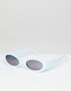 Asos Design Small Oval Sunglasses - Blue