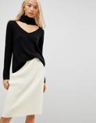 Subtle Luxury Adjustable Cowl To Infinity Scarf Cashmere Sweater - Black