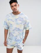 Jaded London T-shirt In Hawaiian Print - Blue