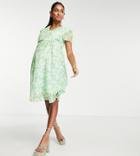 Glamorous Bloom Short Sleeve Mini Wrap Tea Dress In Apple Ditsy Floral-multi
