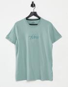 Hollister Central Tonal Script Logo T-shirt In Mint-green