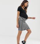 New Look Maternity Tube Skirt In Gingham - Black