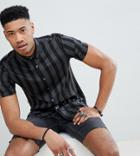 Asos Design Tall Sparkley Stripe Shirt - Black