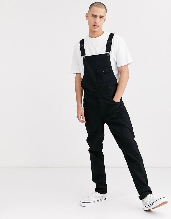 Asos Design Skinny Overalls In Black