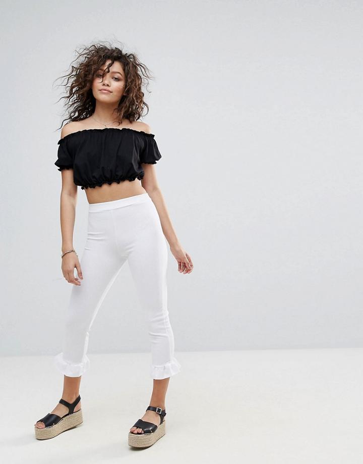 Lasula Frill Pant - White