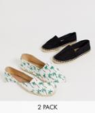 Asos Design Jally Wide Fit Two Pack Espadrilles