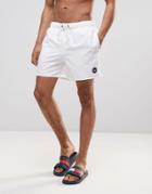 Hollister Solid Plain Swim Shorts - White