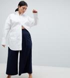 Asos White Curve Basketball Pants With Pleat Detail - Navy