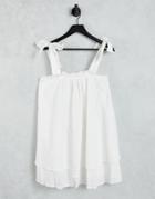 In The Style X Elle Darby Relaxed Romper With Tie Belt Detail In Stone-neutral