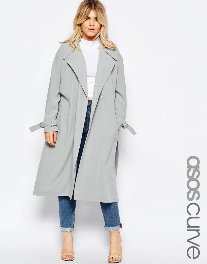 Asos Curve Duster Coat - Duck Egg