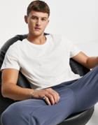 Asos Design Organic Cotton Blend T-shirt With Scoop Neck-white