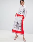 Ted Baker Lake Of Dreams Pleat Front Culottes - Multi