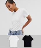 Asos Design Tall Organic Cotton Crew Neck T-shirt 2 Pack Save - Multi