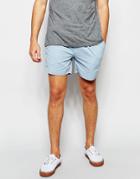Asos Chino Shorts With Elasticated Waist In Baby Blue - Baby Blue