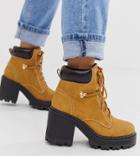 Truffle Collection Wide Fit Chunky Hiker Boots Boots In Honey