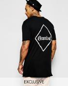 Granted T-shirt With Distressing And Back Print - Black
