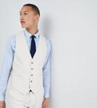 Farah Wedding Skinny Vest In Linen Exclusive - Stone