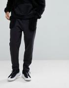Midnight Surf Skinny Fit Sweatpants With Borg Detail-gray