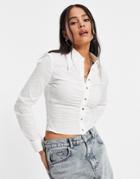 Urban Revivo Gathered Front Shirt In White