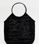 Accessorize Sophia Resin Beaded Tote Beach Bag - Black