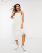 Miss Selfridge Dobby Mesh Tiered Midi Dress In Sand-neutral
