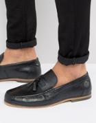 Asos Loafers In Black Leather With Tassel - Black