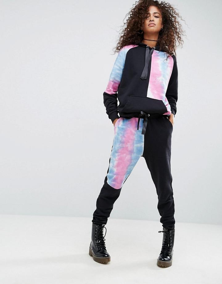 Asos Jogger With Cut About Tie Dye Pannels Co-ord - Multi