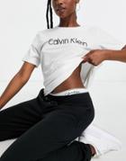 Calvin Klein Eco Cotton Logo Detail T-shirt In White