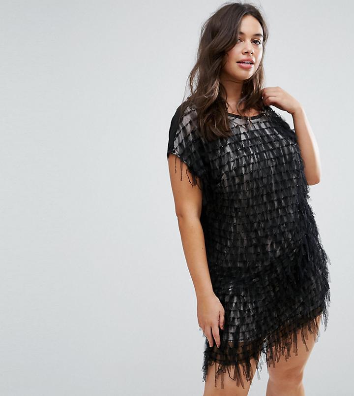 Elvi Embellished Evening Dress - Black